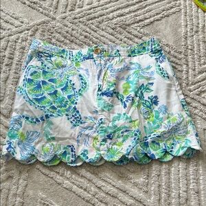 Lilly Pulitzer Floral Scalloped Hem Mini Skort